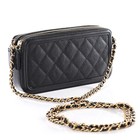 chanel caviar quilted cc filigree clutch with chain black|Chanel Black Quilted Caviar CC Filigree Vanity Clutch With Chain.